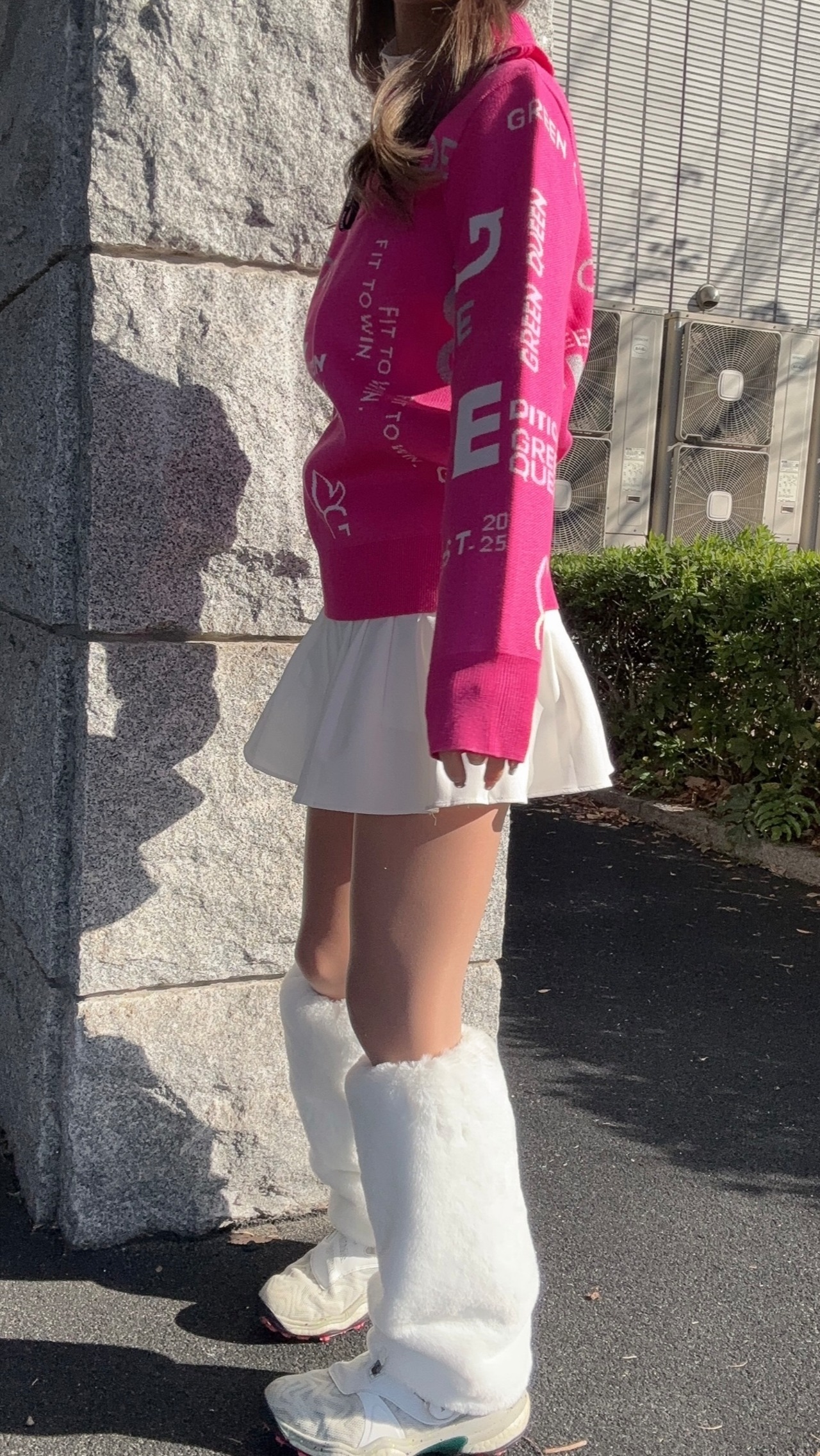 GREEN QUEEN 総柄ハーフジップセーター 