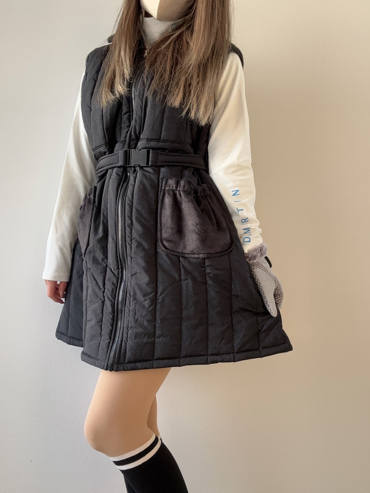 中綿ベルト付きジャンパースカート