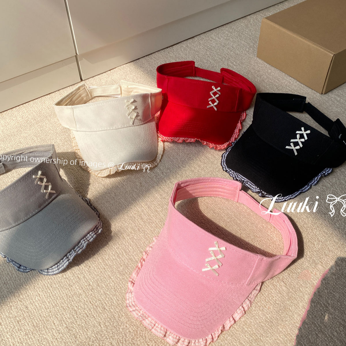 Ribbonフリルサンバイザー