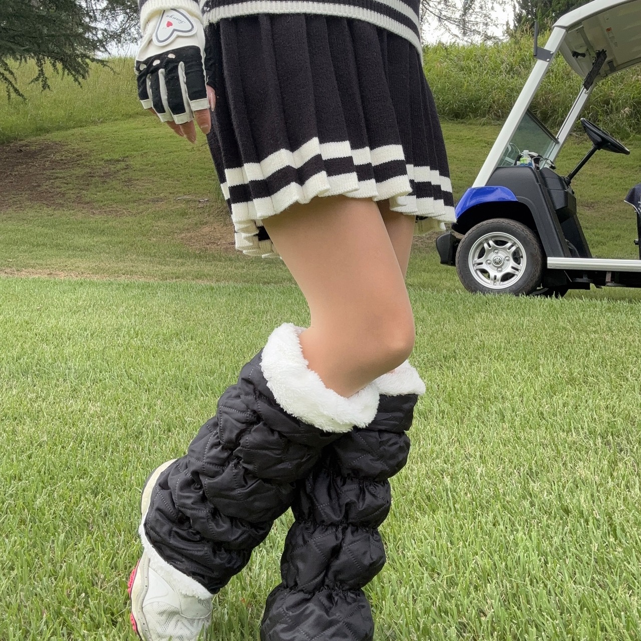 キルトボアレッグウォーマー