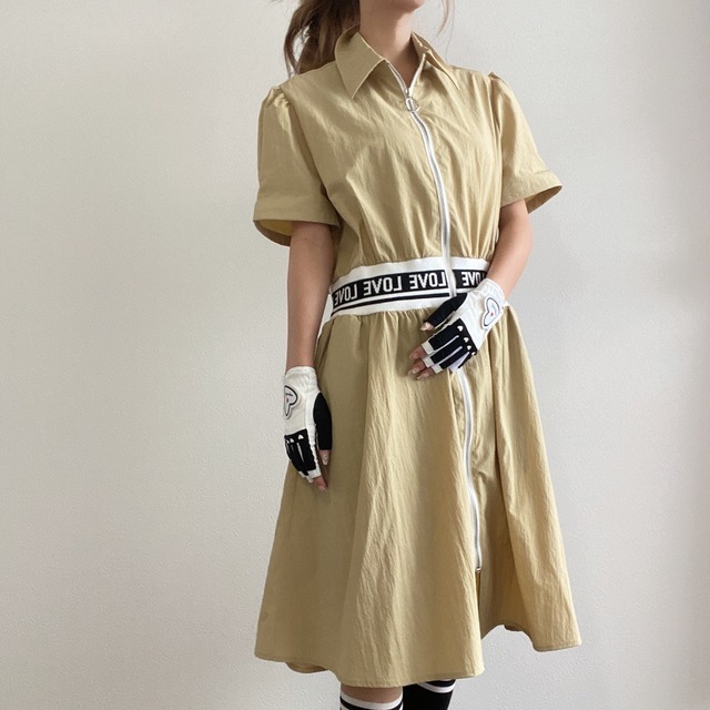 【即納分SALE】ウエストレタリングワンピース bg