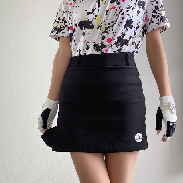 ≪細身≫pAハーフプリーツタイトスカート BK