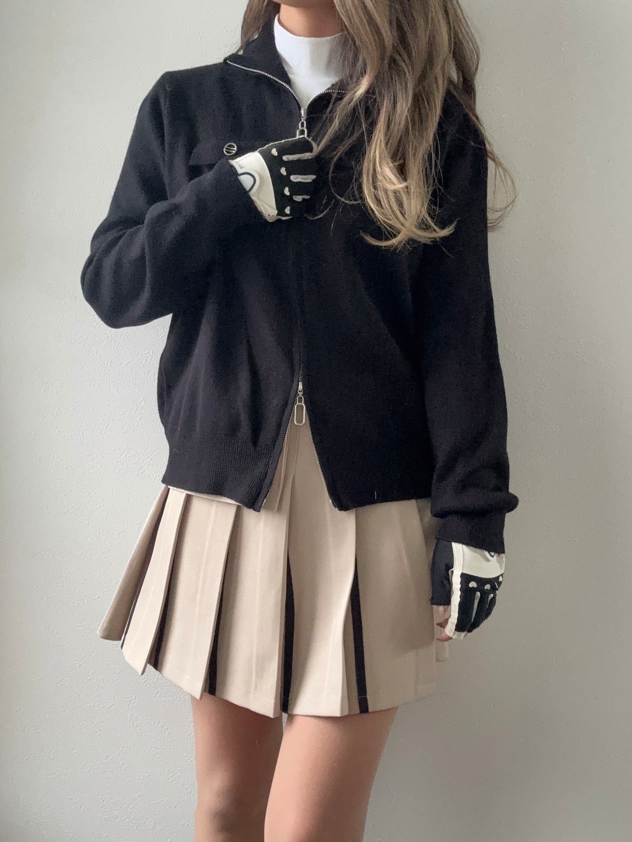 Wジップベーシックカーディガン