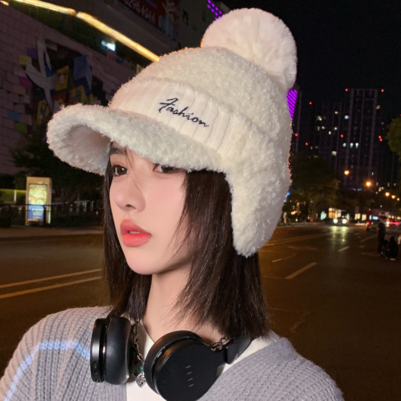 裏シャギーボアニットキャップ