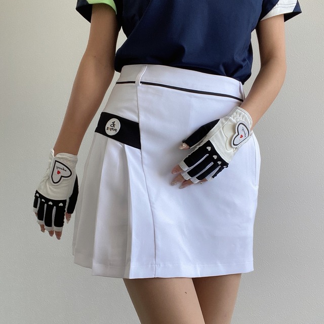 ≪細身≫pAサイドプリーツ台形スカート WT