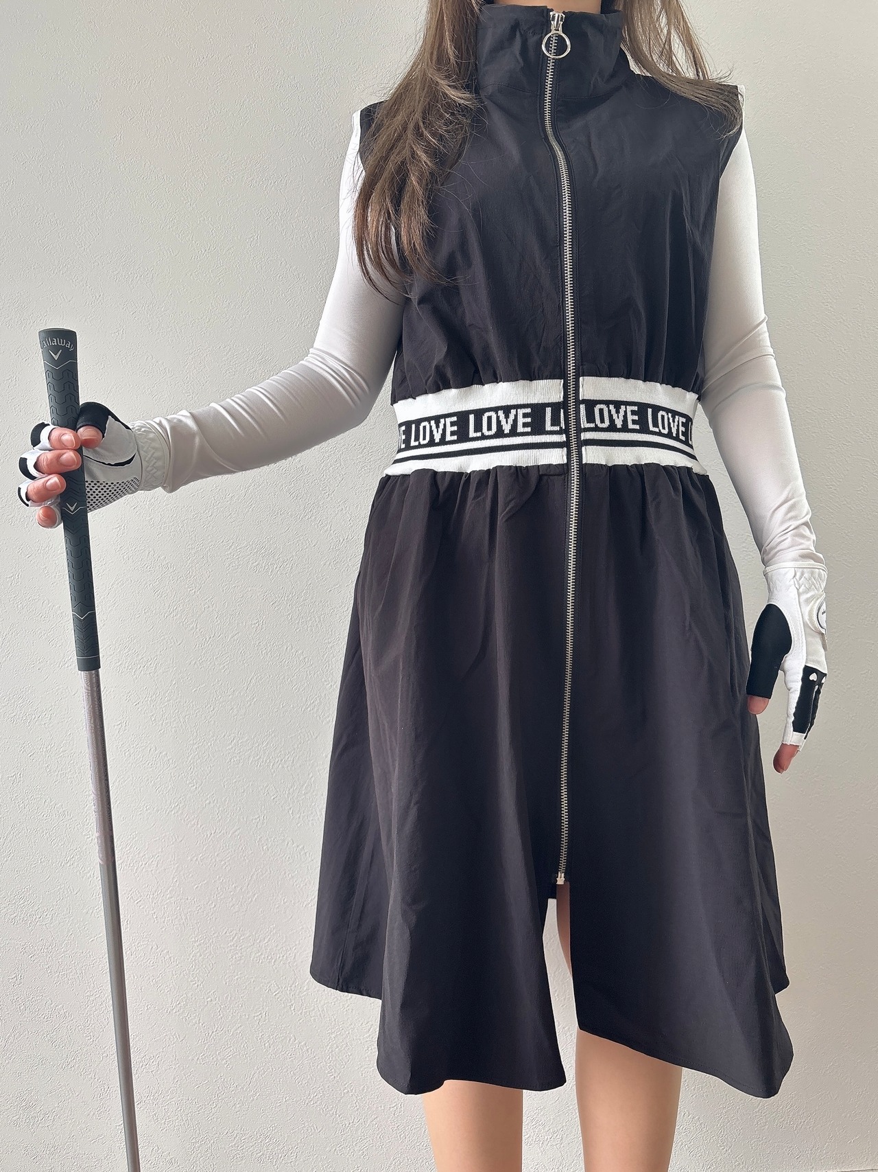 ウエストレタリングノースリワンピース