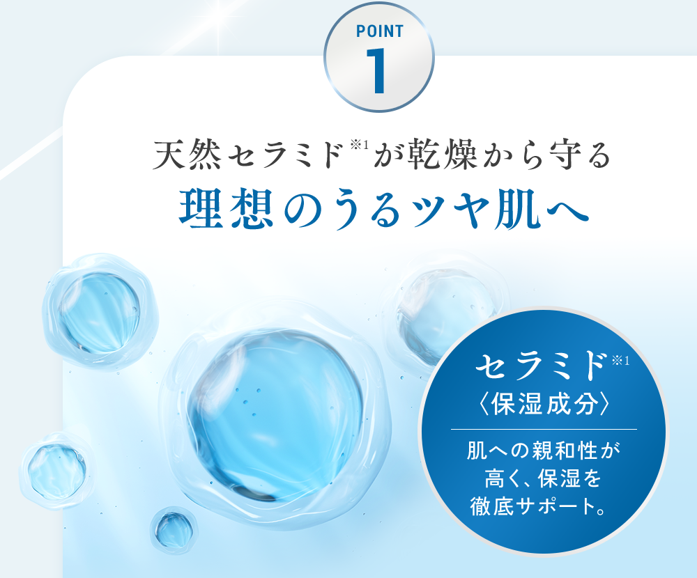 天然セラミド※1が乾燥から守る理想のうるツヤ肌へ