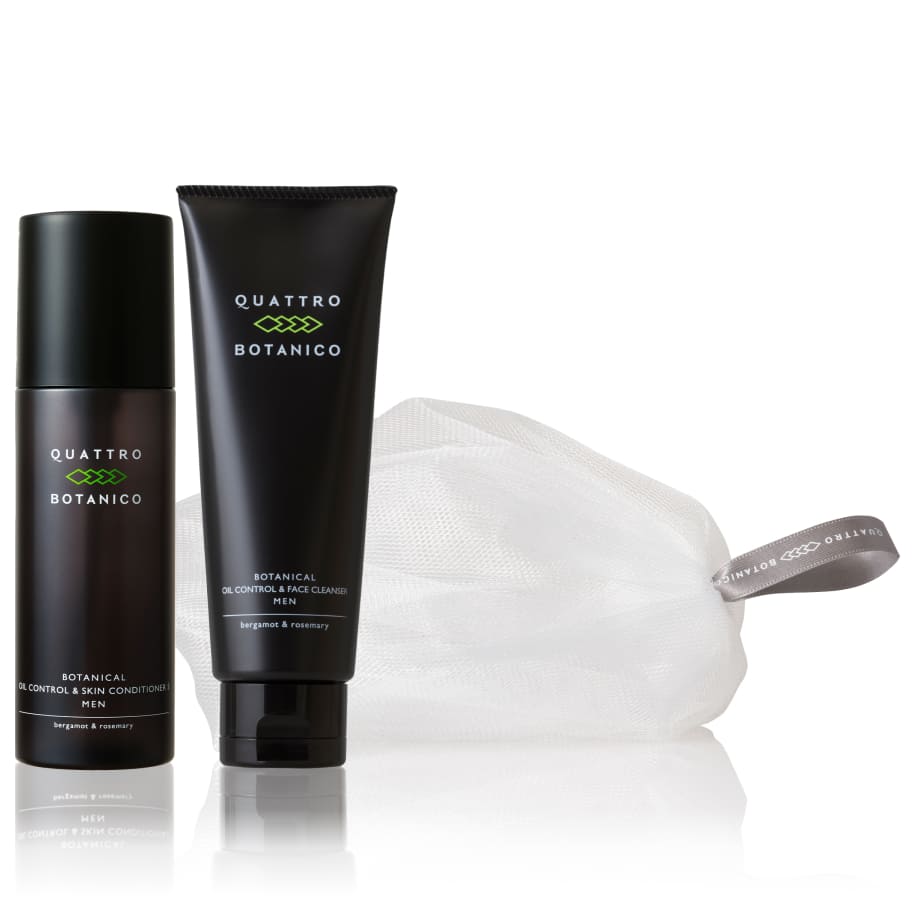 ボタニカル オイルコントロール ローション ＆ フェイスクレンザー セット【泡立てネット付き】