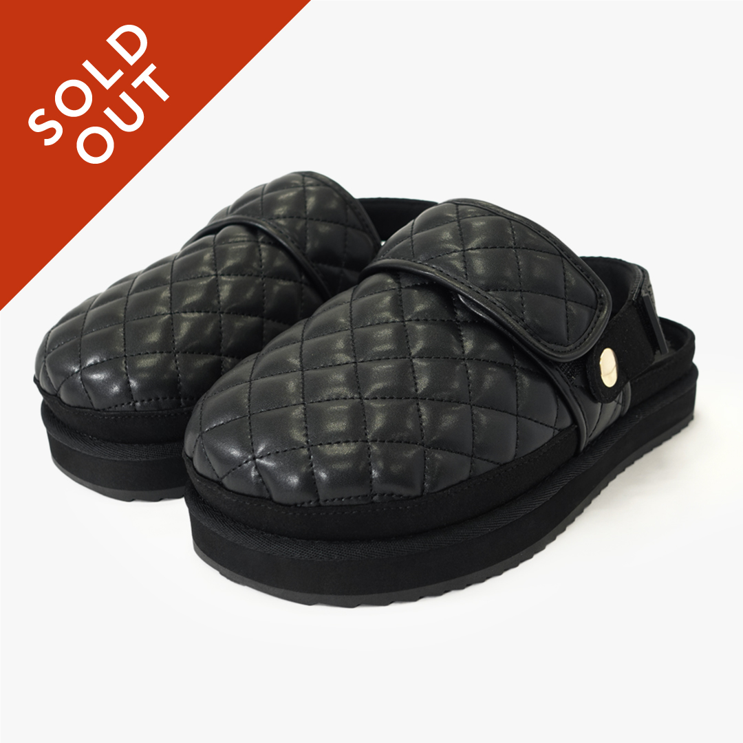 クロッグシューズ ダブルベルト キルティング