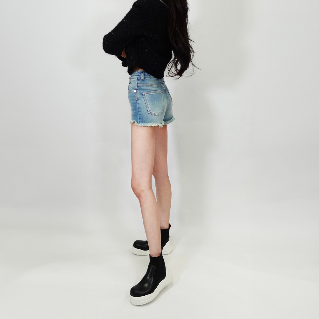 リブニットスニーカーブーツ ブラック/ホワイト サイズ: レディースS（~22.5cm）