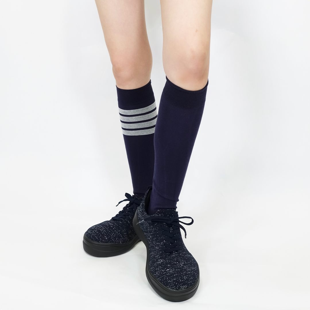 【即納】ストレッチニットスニーカー JAXY ネイビーラメ サイズ: サイズ1（~23.0cm）