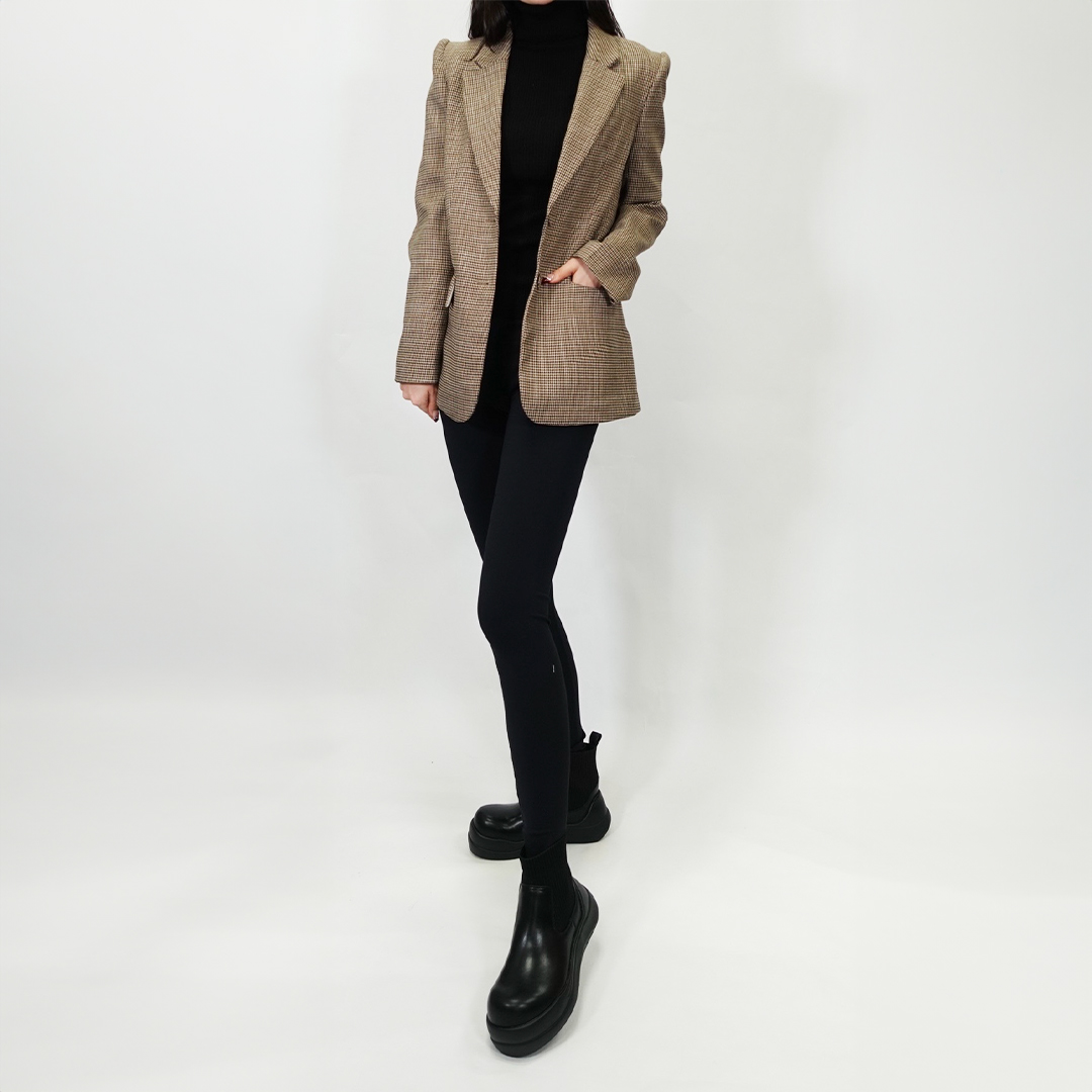 リブニットスニーカーブーツ ブラック/ブラック サイズ: レディースS（~22.5cm）