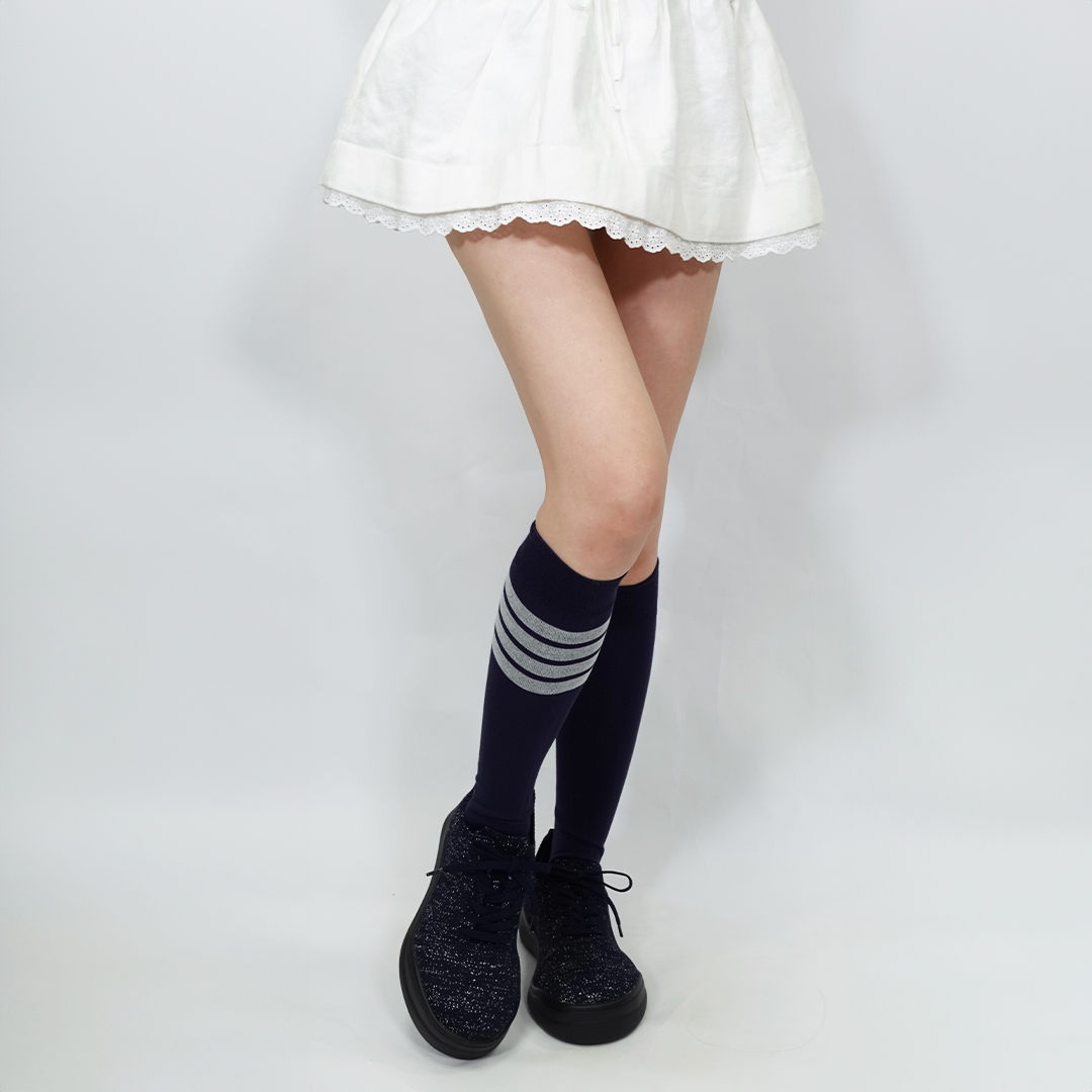 【即納】ストレッチニットスニーカー JAXY ネイビーラメ サイズ: サイズ1（~23.0cm）