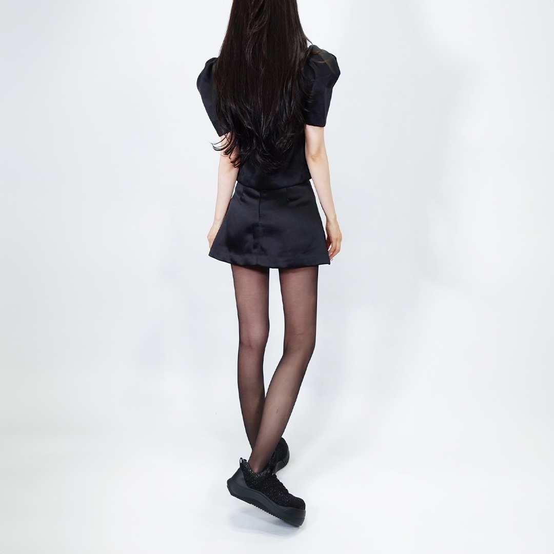 ストレッチニットスニーカー ブラックラメ/ブラック サイズ: レディースS（~22.5cm）