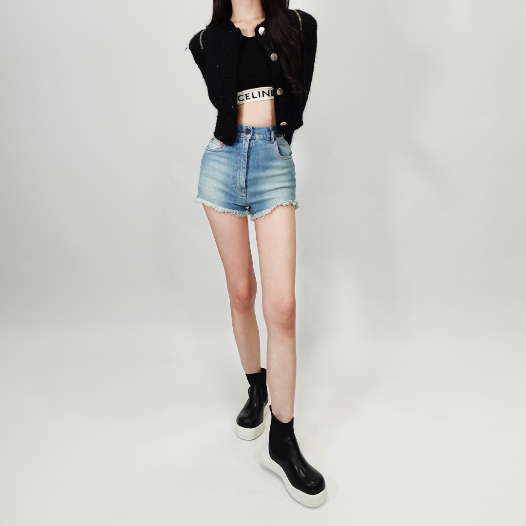 リブニットスニーカーブーツ ブラック/ホワイト サイズ: レディースS（~22.5cm）