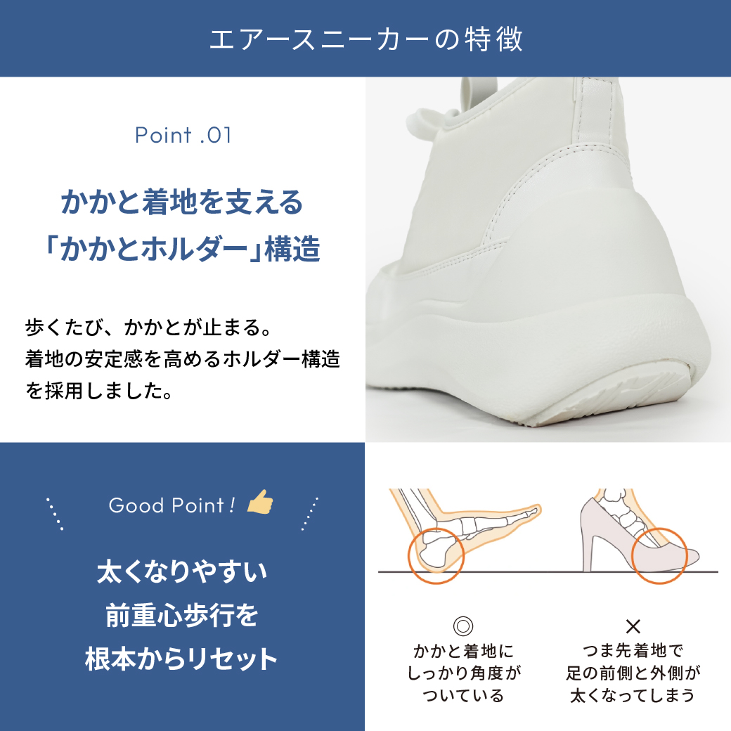 【即納】エアースニーカー ホワイト/ホワイト サイズ: レディースS（~23.0cm）