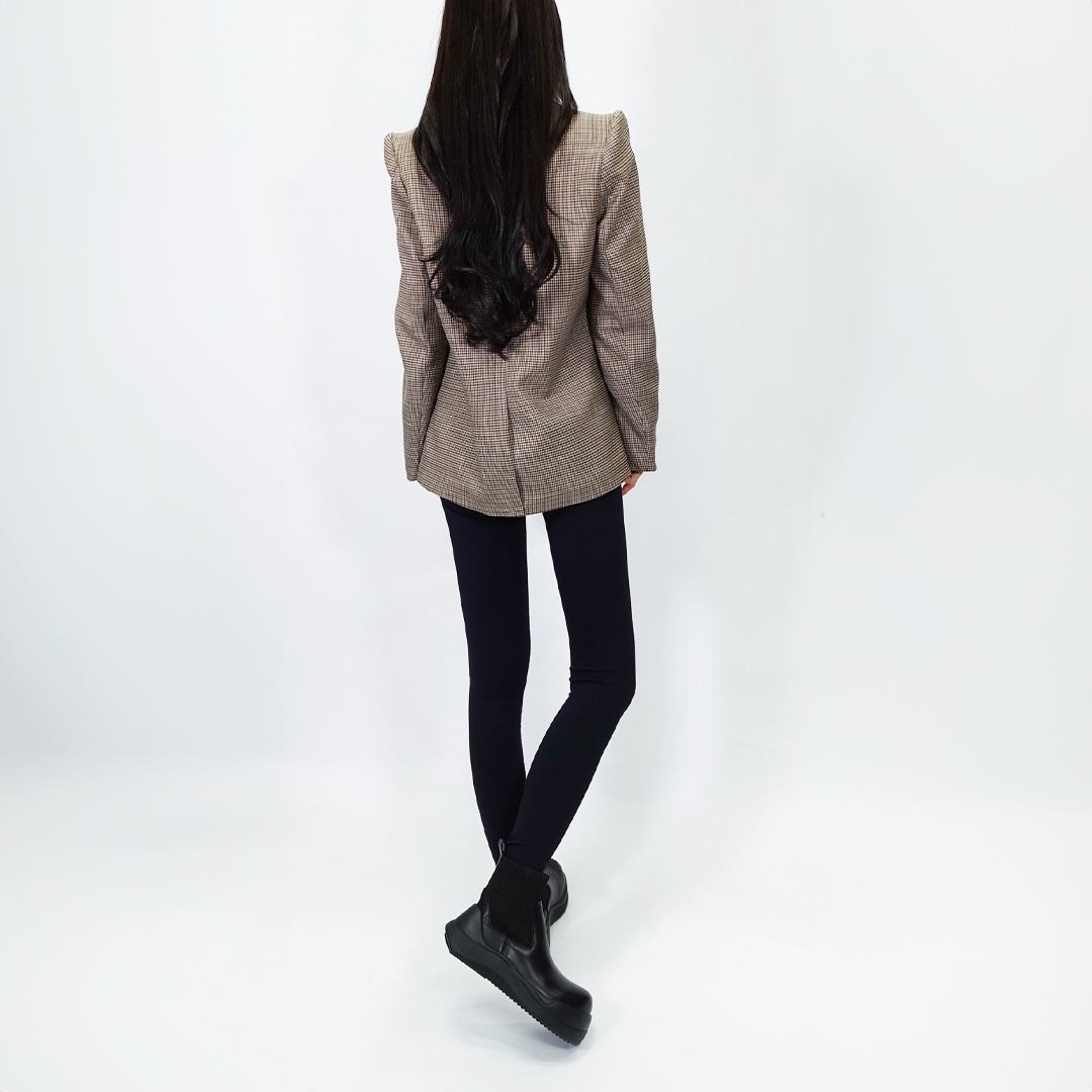 リブニットスニーカーブーツ ブラック/ブラック サイズ: レディースS（~22.5cm）