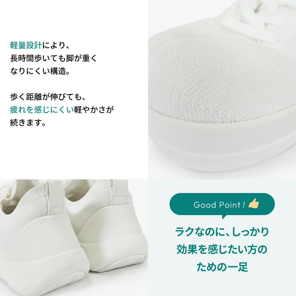 ストレッチニットスニーカー ホワイト/ホワイト サイズ: レディースS（~22.5cm）