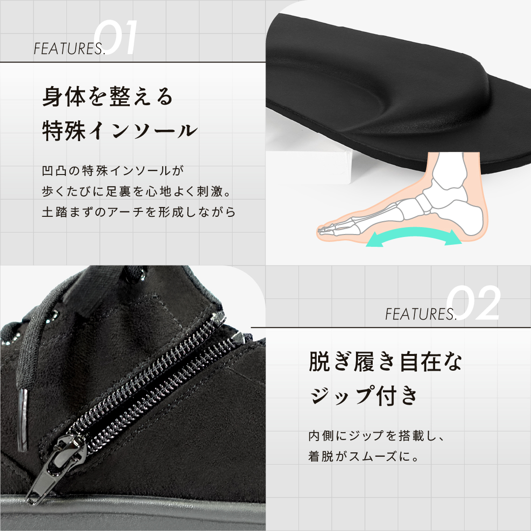 レースアップスニーカー2 ブラック サイズ: サイズ1（~23.0cm）
