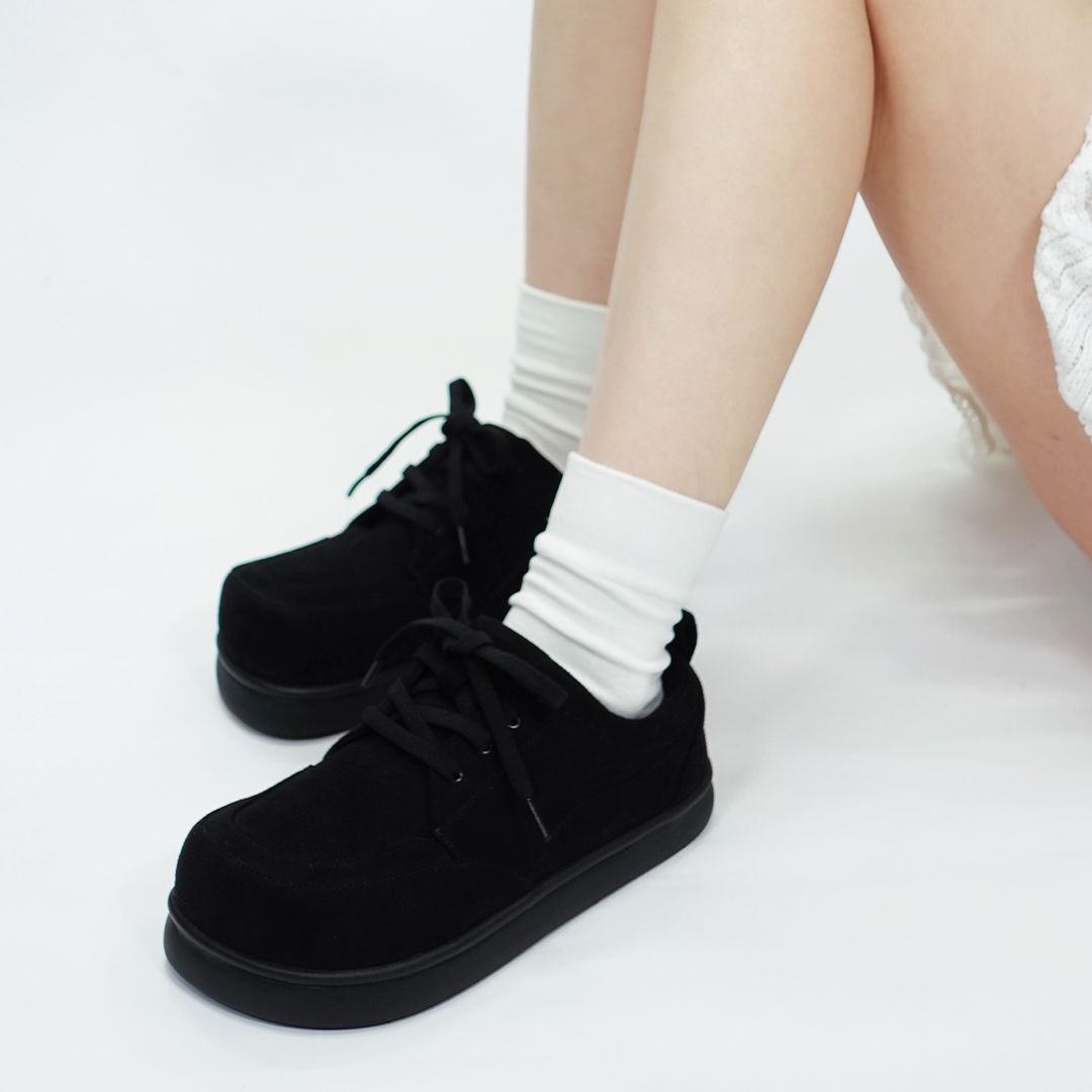 レースアップスニーカー ブラック/ブラック サイズ: レディースS（~23.0cm）