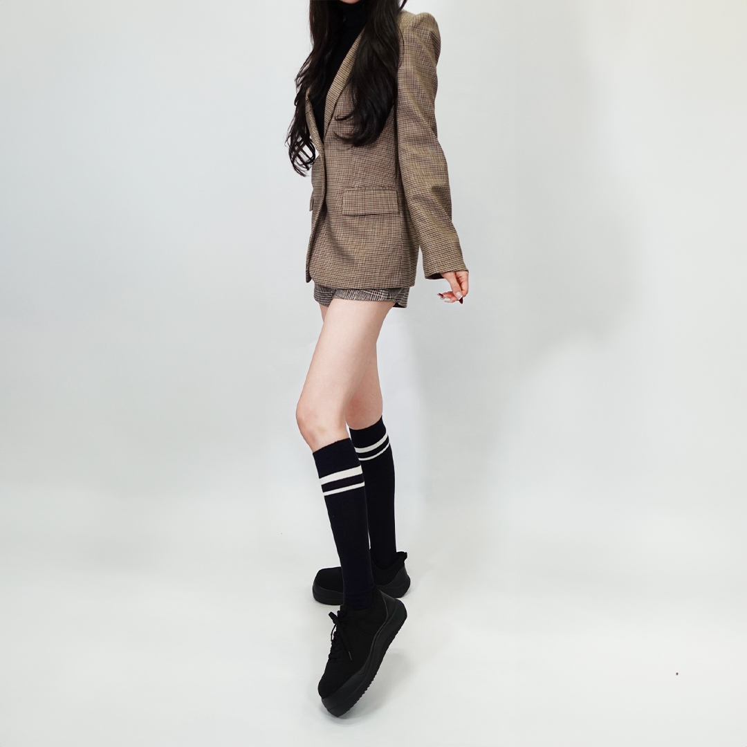 ストレッチニットスニーカー ブラック/ブラック サイズ: レディースS（~22.5cm）