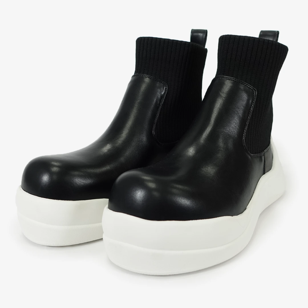 リブニットスニーカーブーツ