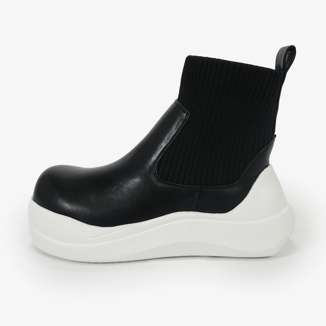 リブニットスニーカーブーツ