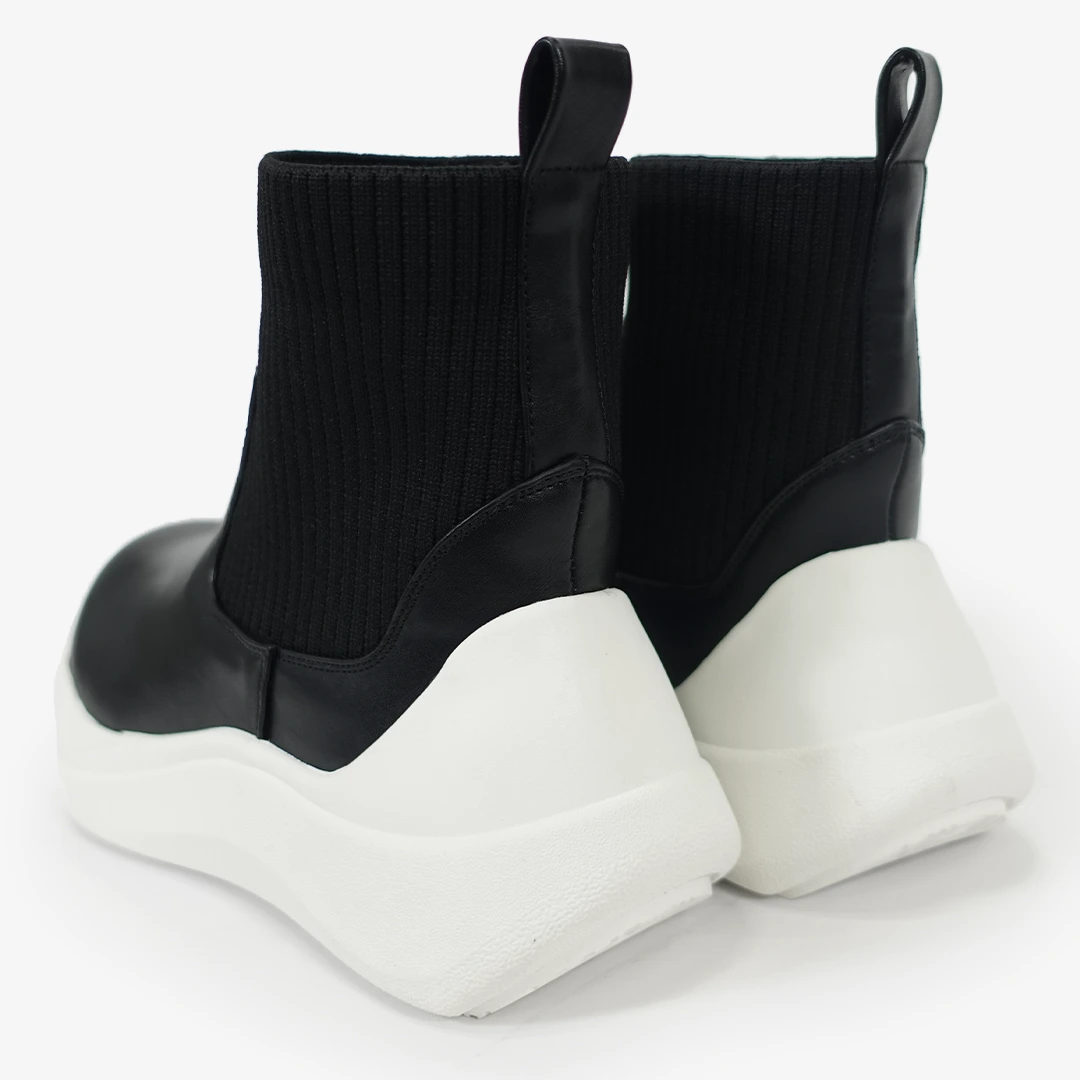 リブニットスニーカーブーツ