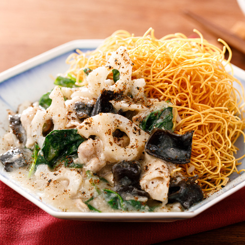 すりおろし蓮根と豚肉の皿うどん（2人前）