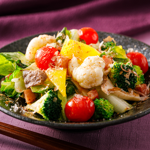 かつお節香る ごろっと6種野菜の温サラダ（2人前）