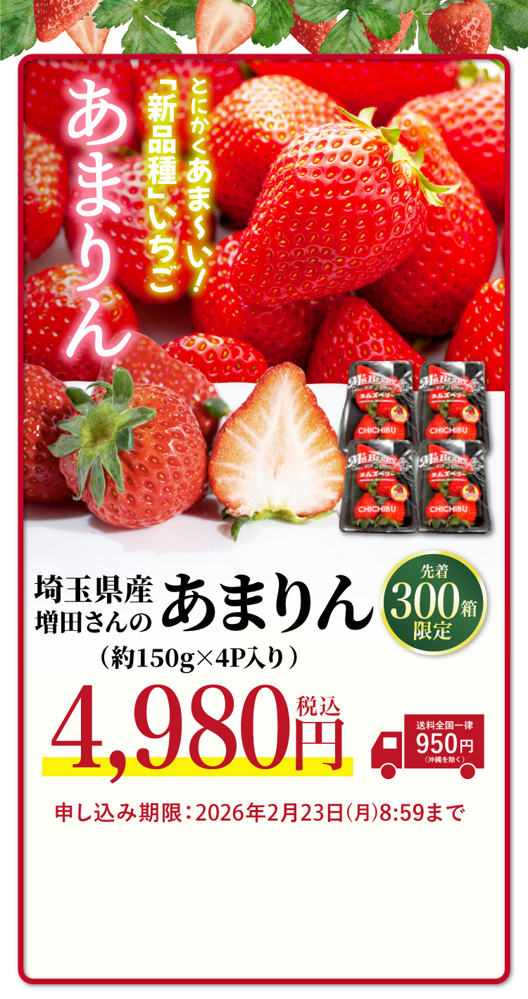 【産地直送】増田さんのいちご『あまりん』（埼玉県産）