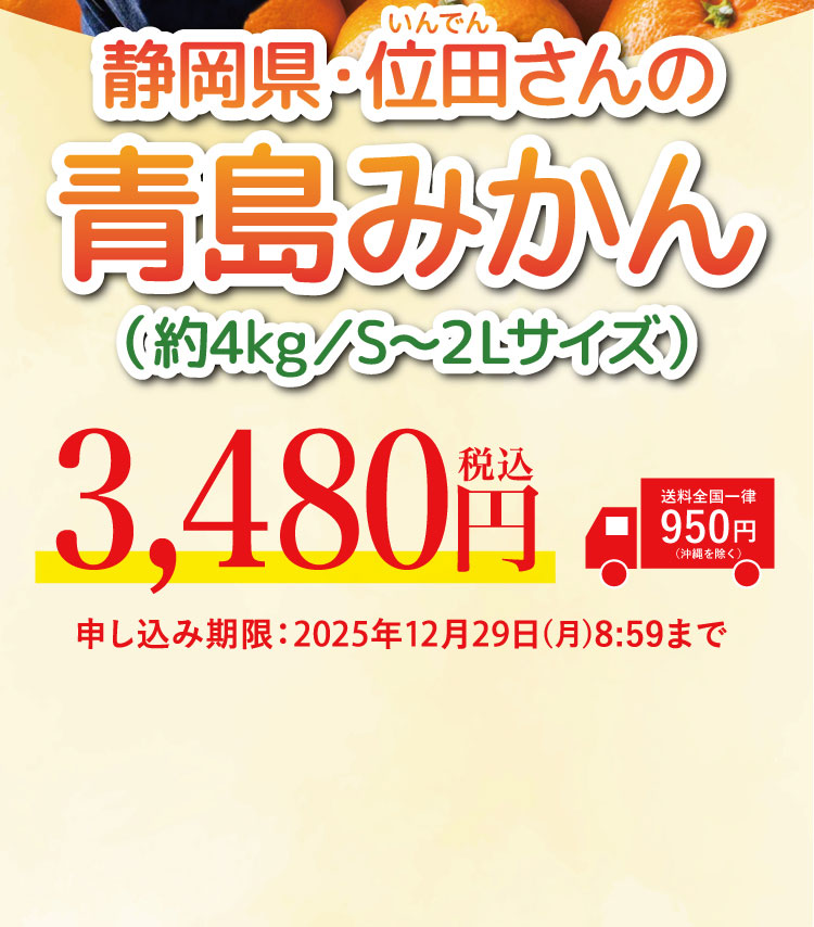 【産地直送】位田さんの青島みかん（静岡県産）