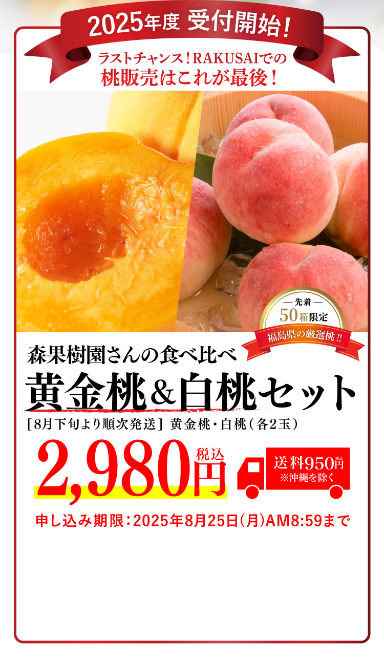 【産地直送】森果樹園さんの食べ比べ 黄金桃＆白桃セット（福島県産）
