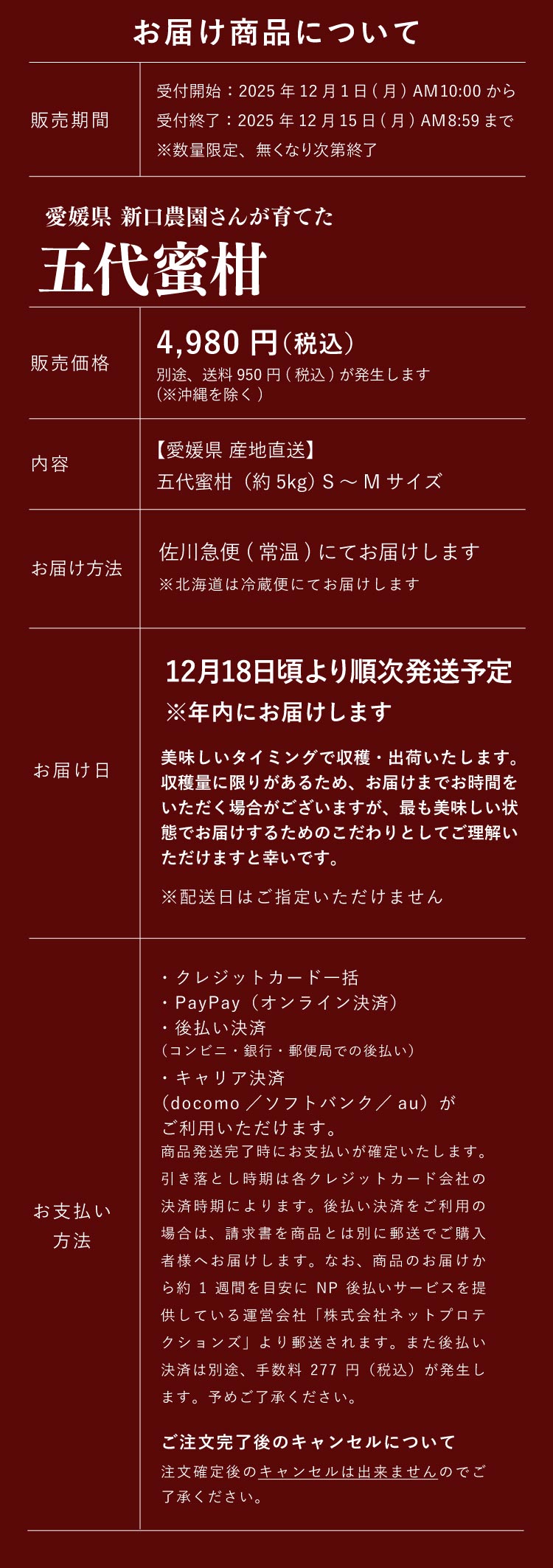 【産地直送】新口農園さんが育てた五代蜜柑（愛媛県産）