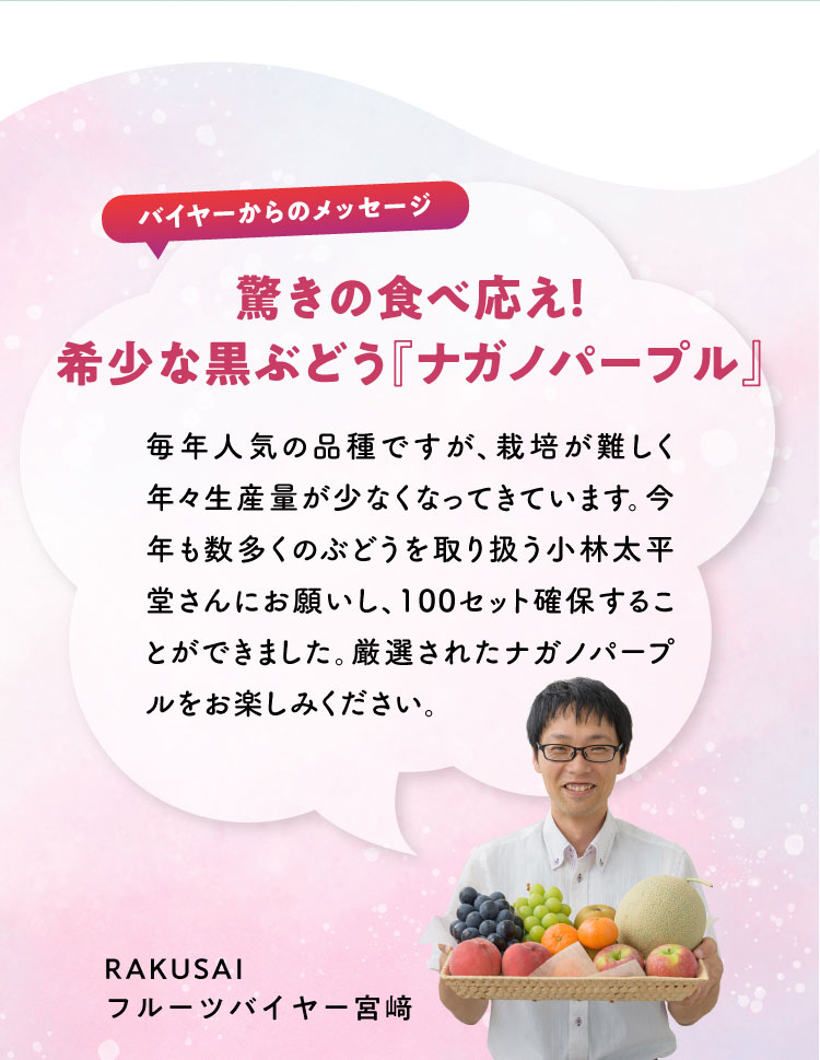 【産地直送】希少な高級黒ぶどう『ナガノパープル』（長野県産）