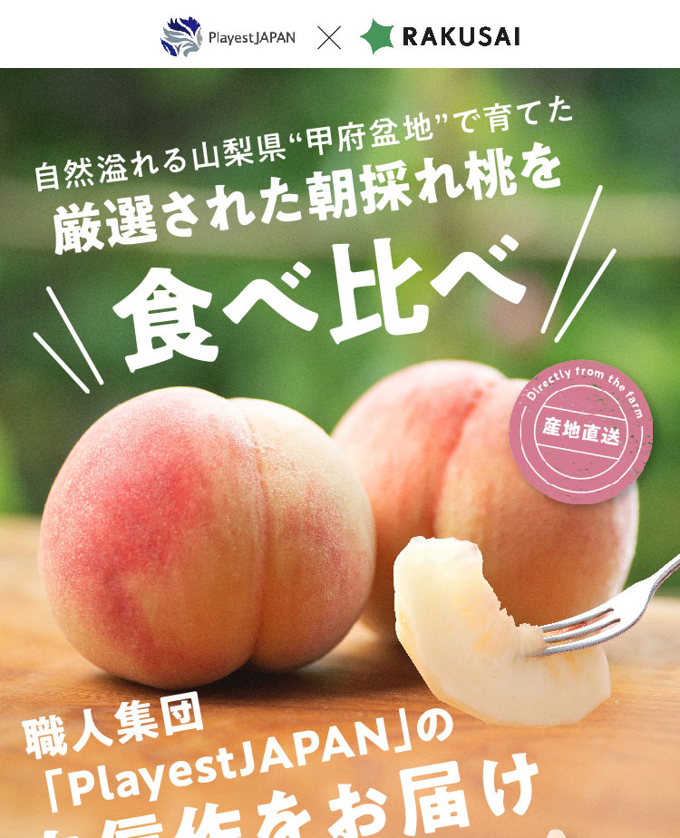 【産地直送】Playest JAPANさんが作る『朝採れ桃 食べ比べ』3回セット（山梨県産）