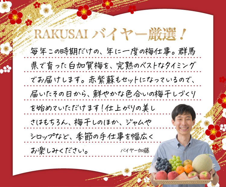 白加賀梅の『梅仕事セット』（群馬県産）