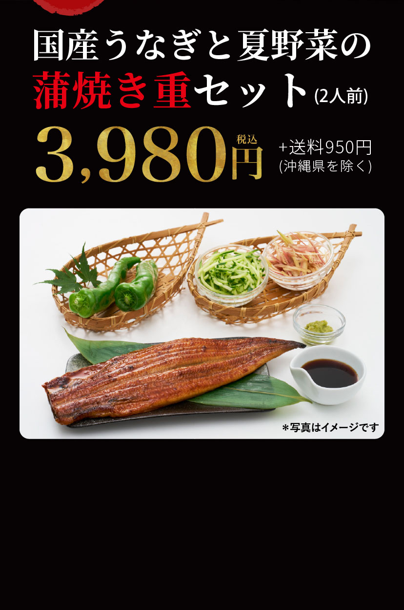 【7/26は土用の丑の日】国産うなぎと夏野菜の蒲焼き重セット