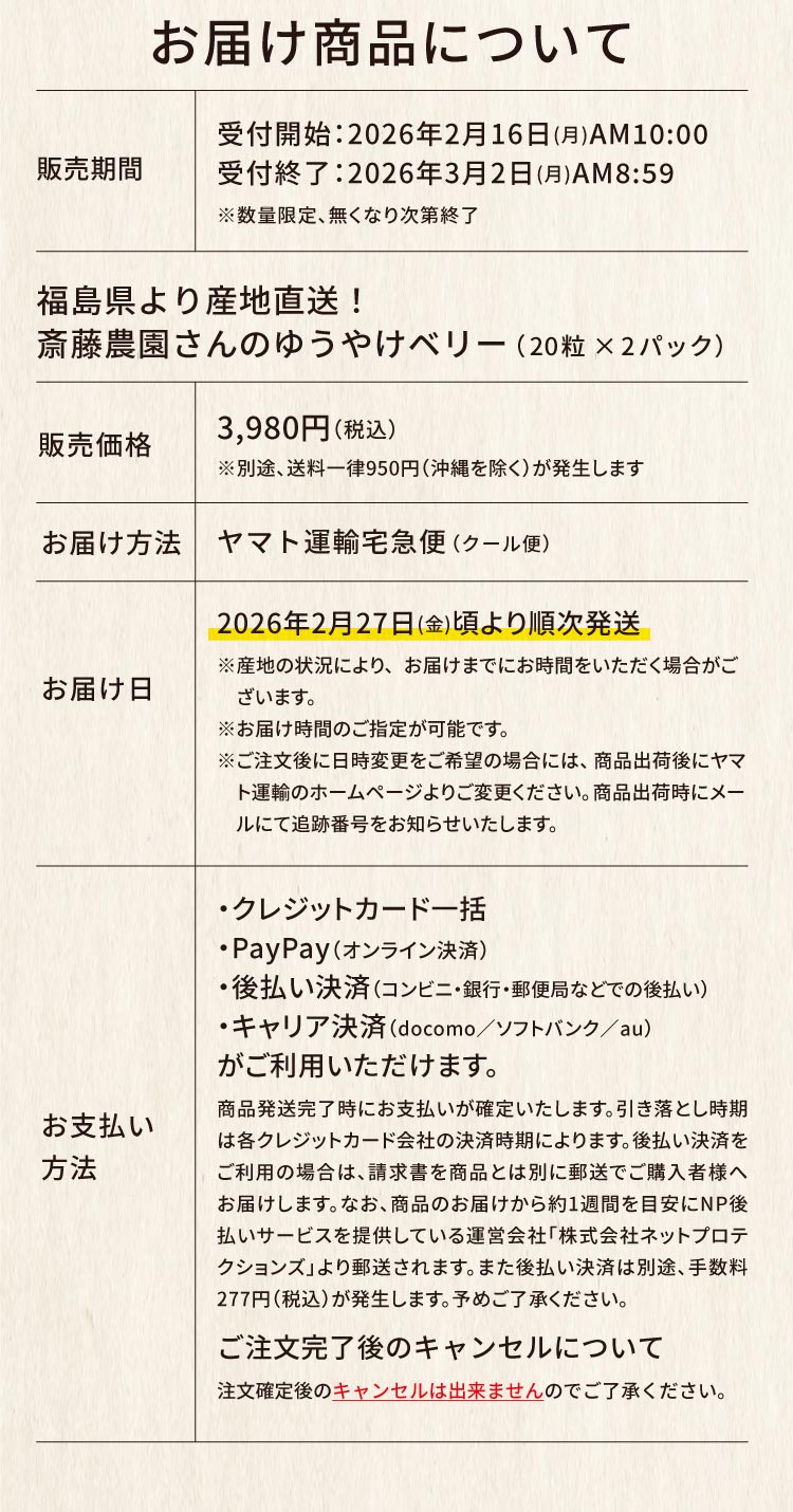 【産地直送】斎藤農園さんの『ゆうやけベリー』（福島県産）