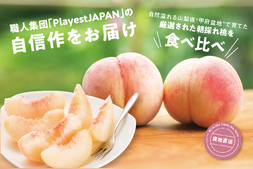 【産地直送】PlayestJAPANさんが作る『朝採れ桃 食べ比べ』3回セット（山梨県産）