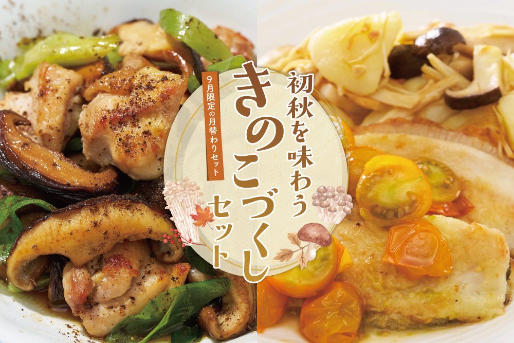 【9月限定の月替わりセット】初秋に味わう きのこづくしセット