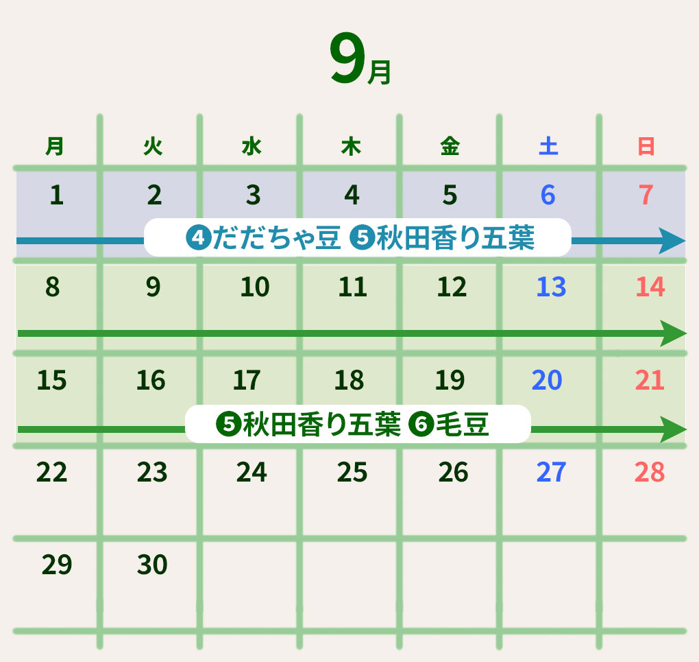 RAKUSAI 枝豆カレンダー9月
