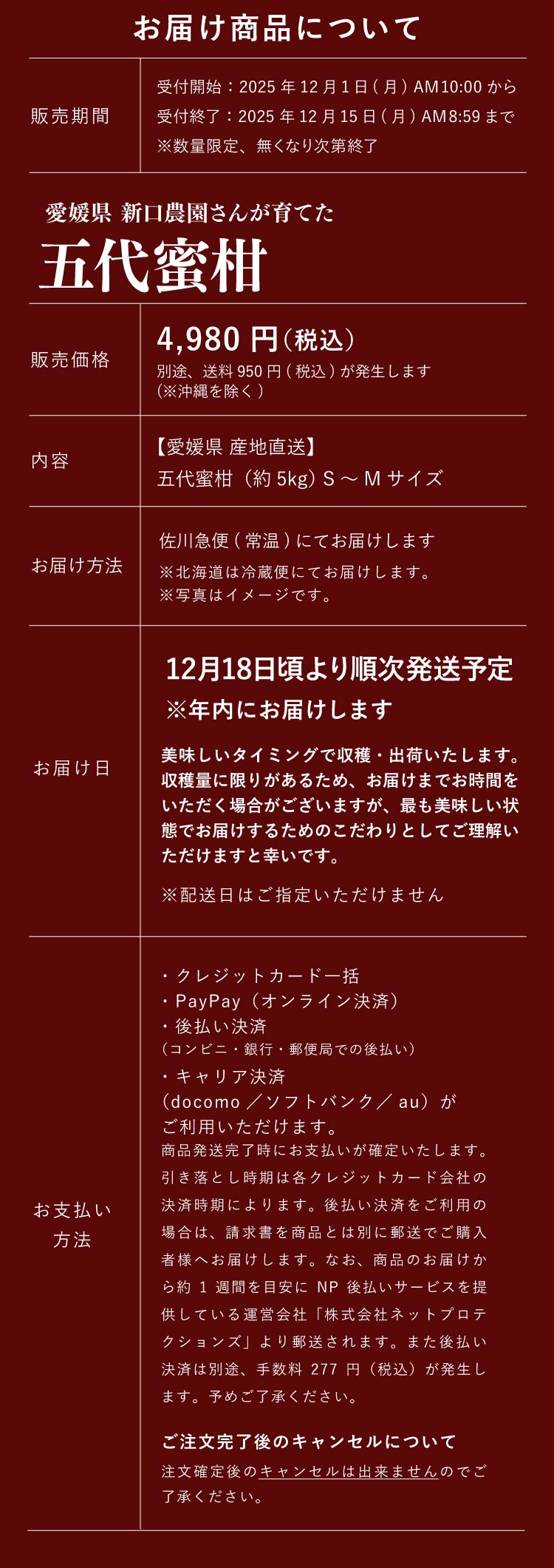 【産地直送】新口農園さんが育てた五代蜜柑（愛媛県産）