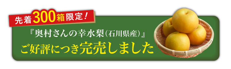 【産地直送】自然栽培にこだわった 奥村さんの『幸水梨』（石川県産）