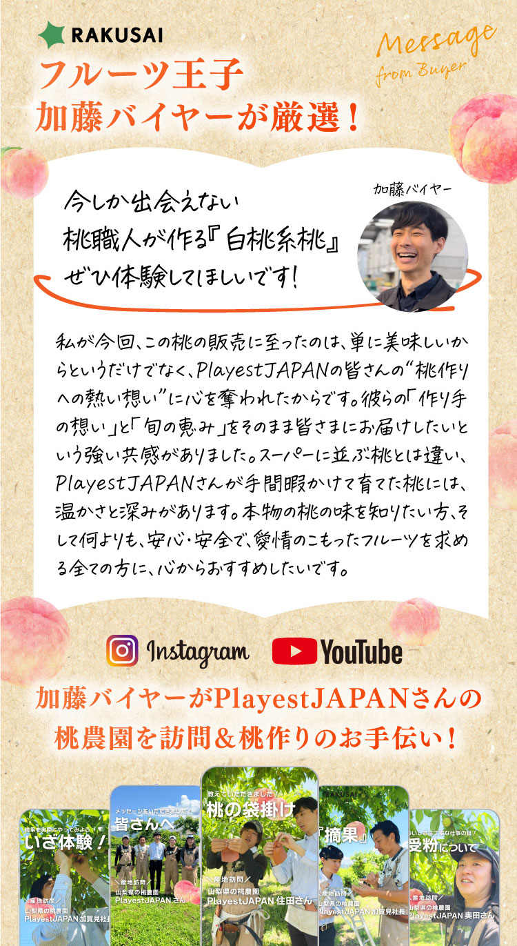 【産地直送】平均糖度14度以上！極上の食感！朝採れ桃〈白桃系〉（山梨県産）