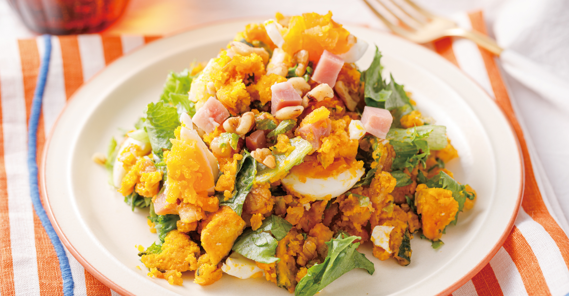 ベーコンとくるみの恋するマロンかぼちゃサラダの料理写真