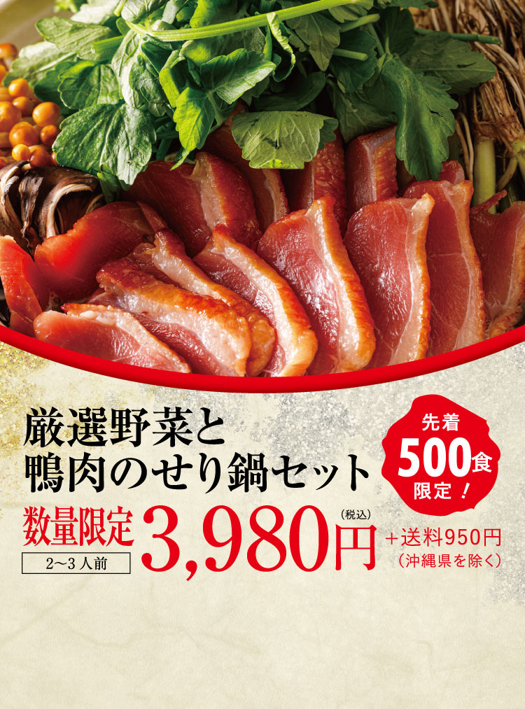 【仙台名物】厳選野菜と鴨肉のせり鍋セット
