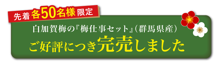白加賀梅の『梅仕事セット』（群馬県産）