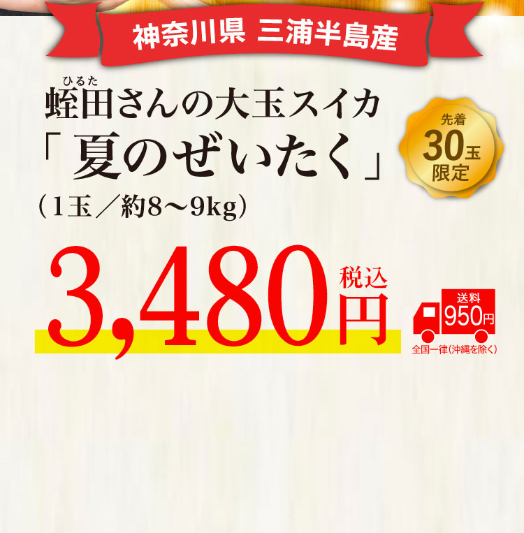 【バイヤー厳選】蛭田さんの大玉スイカ「夏のぜいたく」（神奈川県産）