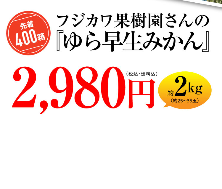 【産地直送】フジカワ果樹園さんの『ゆら早生みかん』（香川県産）
